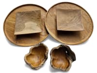 6er Holzdeko Set ~ LORENA ~ Sushischale - Holzteller - Holzschale - 2. Wahl Artikel - Handarbeit aus Holz - Windalf.de