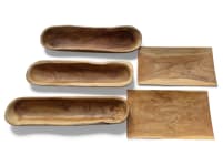 5er Holzdeko Set ~ MARA ~ Sushischale - Holzschale - 2. Wahl Artikel - Handarbeit aus Holz - Windalf.de