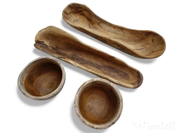 4er Holzdeko Set ~ MAJA~ Holzschale - 2. Wahl Artikel - Handarbeit aus Holz - Windalf.de