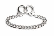 WINDALF Schl&uuml;sselanh&auml;nger Handschellen 24 cm Hochglanz Silber Metall - Windalf.de