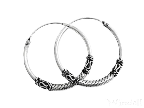 WINDALF Große Creolen AZUARI Ø 30 mm Ohrringe Handarbeit Silber - Windalf.de