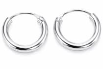 WINDALF Schlichte Silber-Creolen NIMI &Oslash; 10 mm Kleine Creolen Nasenschmuck Vintage Silber - Windalf.de