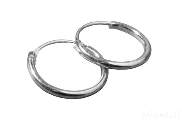 WINDALF Feine Silber Creolen ANNY 12 mm Hochglänzende Ohrringe - Windalf.de