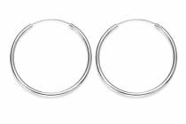 WINDALF Bohemia Damen Silber-Creolen KAYLA 35 mm Klassisch Hochglanz Silber - Windalf.de