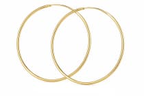 WINDALF Vergoldete Gro&szlig;e Creolen ARYA 70 mm Klassisches Design Hochglanz Handarbeit Silber - Windalf.de