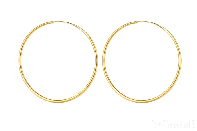 WINDALF Vergoldete Gro&szlig;e Damen Creolen ARYA 70 mm Klassisches Design Hochglanz Handarbeit Silber - Windalf.de