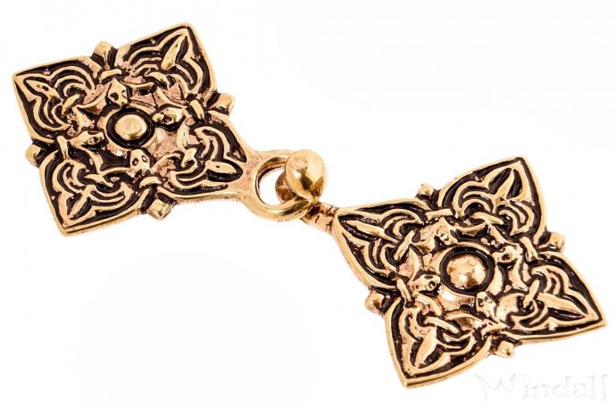 WINDALF Gewandschmuck SLAVICA 9.7 cm Kaftan Schließe Mittelalter-Schmuck Vintage Bronze - Windalf.de