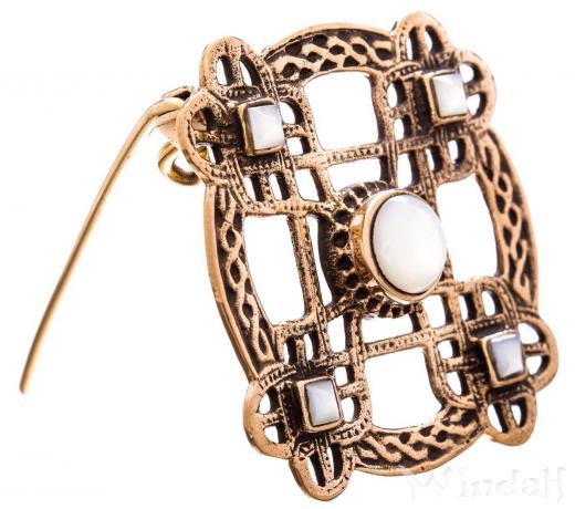 WINDALF Mittelalter Fibel THURA 4.3 cm Perlmutt Brosche Schaltuchnadel Vintage Bronze WINDALF Mittelalter Fibel THURA 4.3 cm Perlmutt Brosche Schaltuchnadel Vintage Bronze - Windalf.de