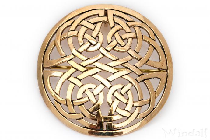 4 Spiralen ovale Gewandspange Bronze für Kelten Peplos oder Wikinger Schürze 