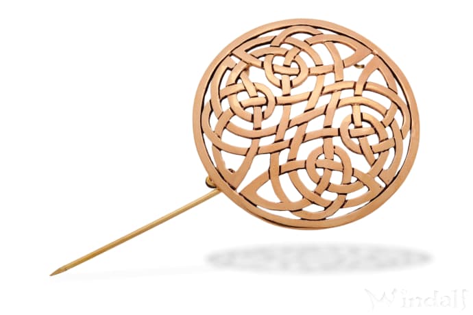 WINDALF Große Keltische Rundfibel ELVIA Ø 5.6 cm 4 Elemente Gewandschmuck Bronze WINDALF Große Keltische Rundfibel ELVIA Ø 5.6 cm 4 Elemente Gewandschmuck Bronze - Windalf.de