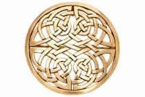 WINDALF Gro&szlig;e Keltische Rundfibel ELVIA &Oslash; 5.6 cm 4 Elemente Gewandschmuck Bronze - Windalf.de