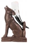 WINDALF Trinkhornständer NYMERIA 40 cm Vikings Krafttier Wolf Handarbeit aus Holz - Windalf.de